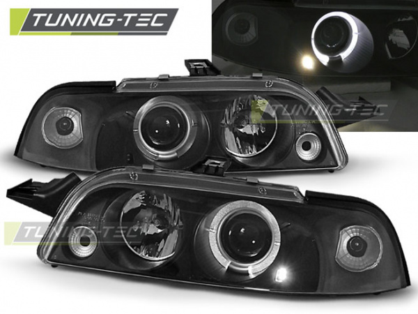 LED Angel Eyes Scheinwerfer für Fiat Punto 1 (Typ 176) 93-99 schwarz